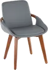 CH-COSMO WL+GY Cosmo Gray Faux Leather Dining Arm Chair