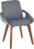 CH-COSMO WL+GY Cosmo Gray Faux Leather Dining Arm Chair