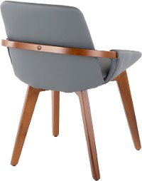 CH-COSMO-WL-GY Mid Century Gray Faux Leather Dining Arm Chair - Cosmo-3