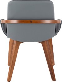 CH-COSMO-WL-GY Mid Century Gray Faux Leather Dining Arm Chair - Cosmo-4