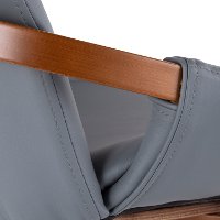 CH-COSMO-WL-GY Mid Century Gray Faux Leather Dining Arm Chair - Cosmo-7