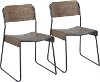 CH-DALI-BKE2 Industrial Wood and Metal Dining Room Chair (Set of 2) - Dali