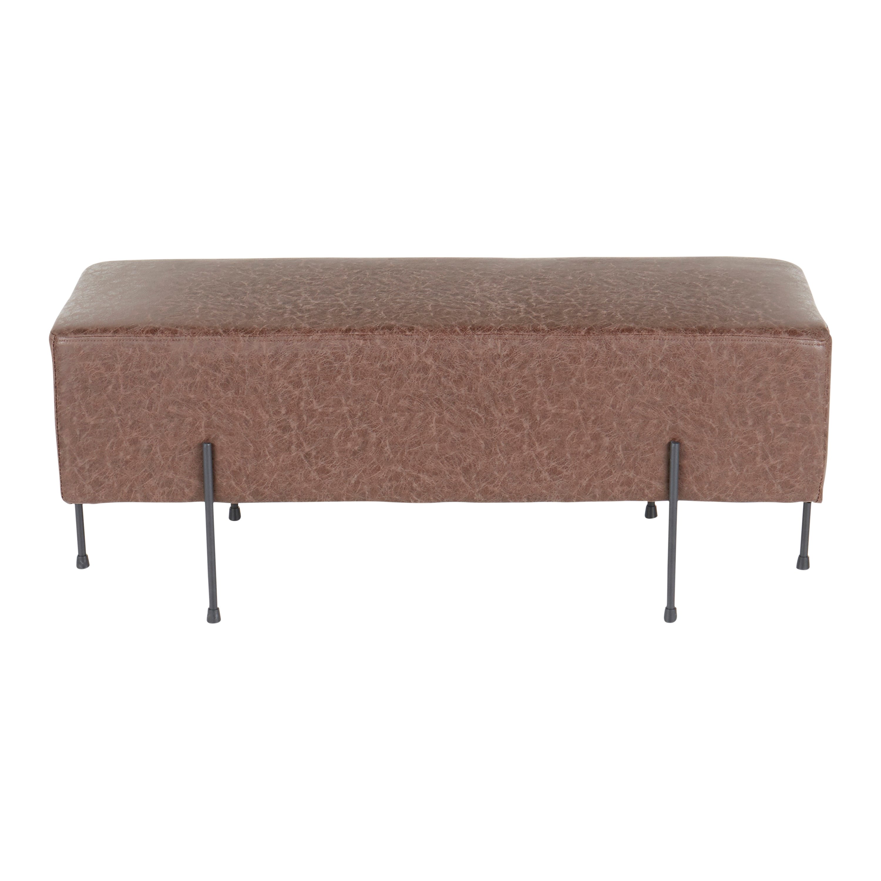 BC-DNLA-BKE2 Contemporary Espresso Faux Leather Bench - Daniella-1