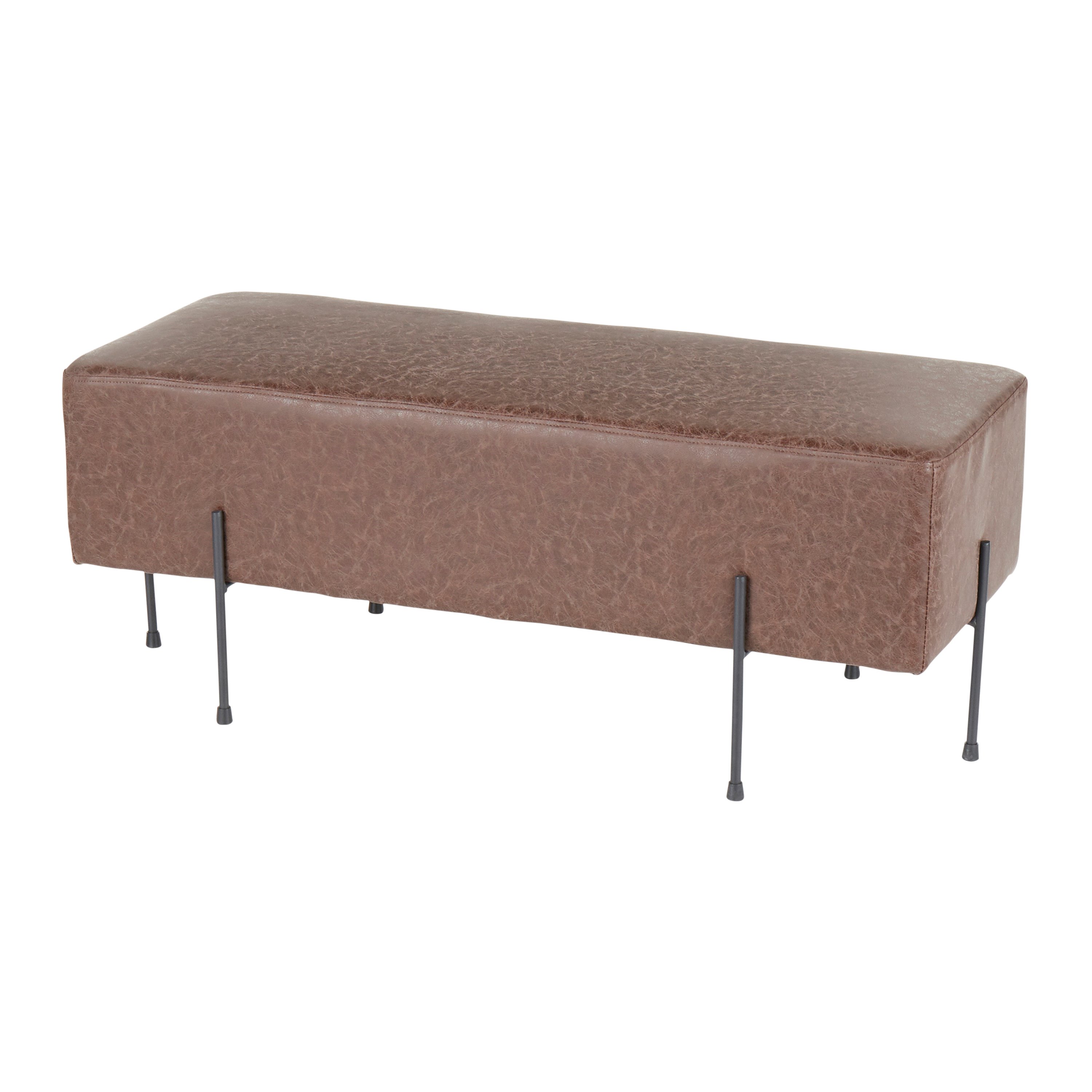 BC-DNLA-BKE2 Contemporary Espresso Faux Leather Bench - Daniella-2