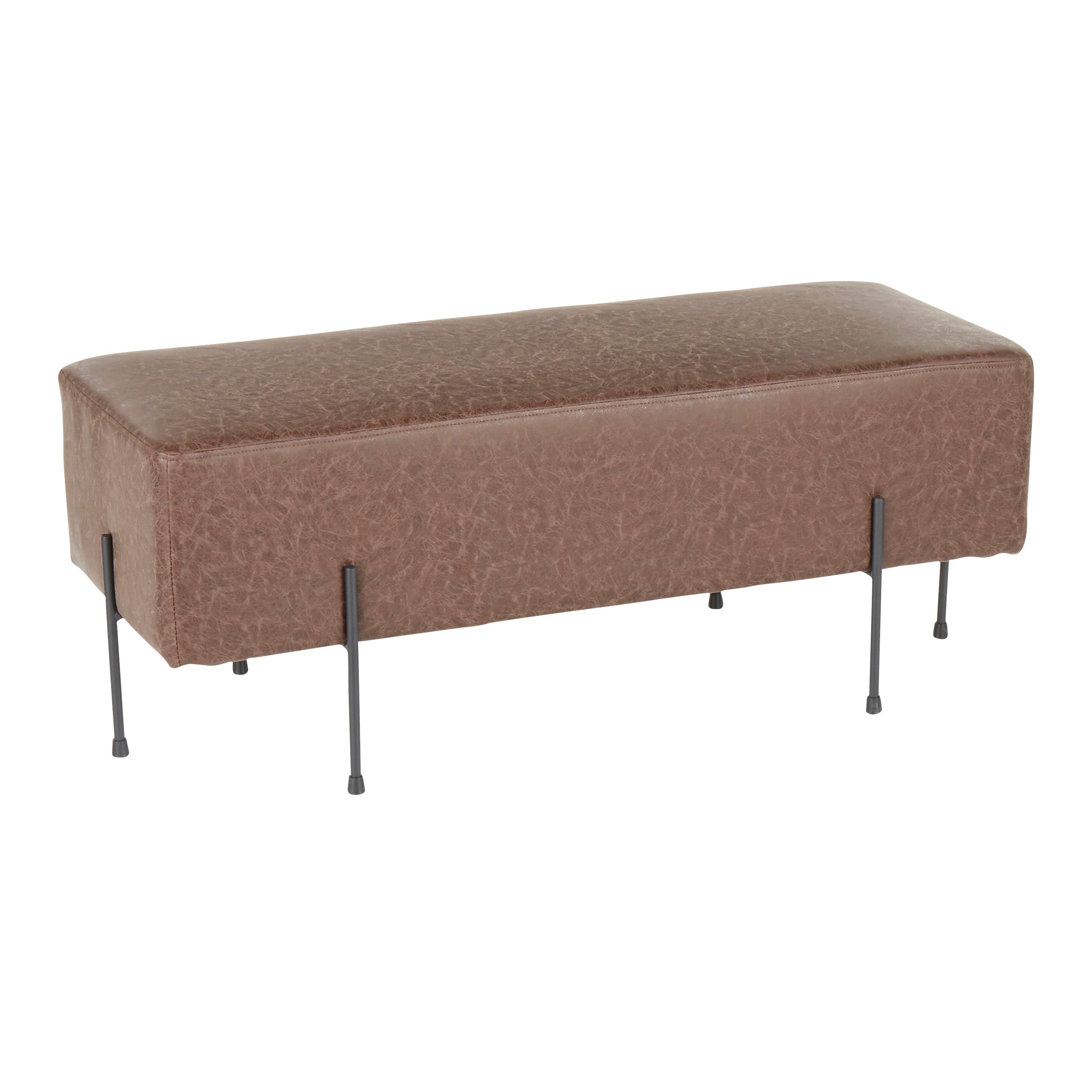 BC-DNLA-BKE2 Contemporary Espresso Faux Leather Bench - Daniella-4