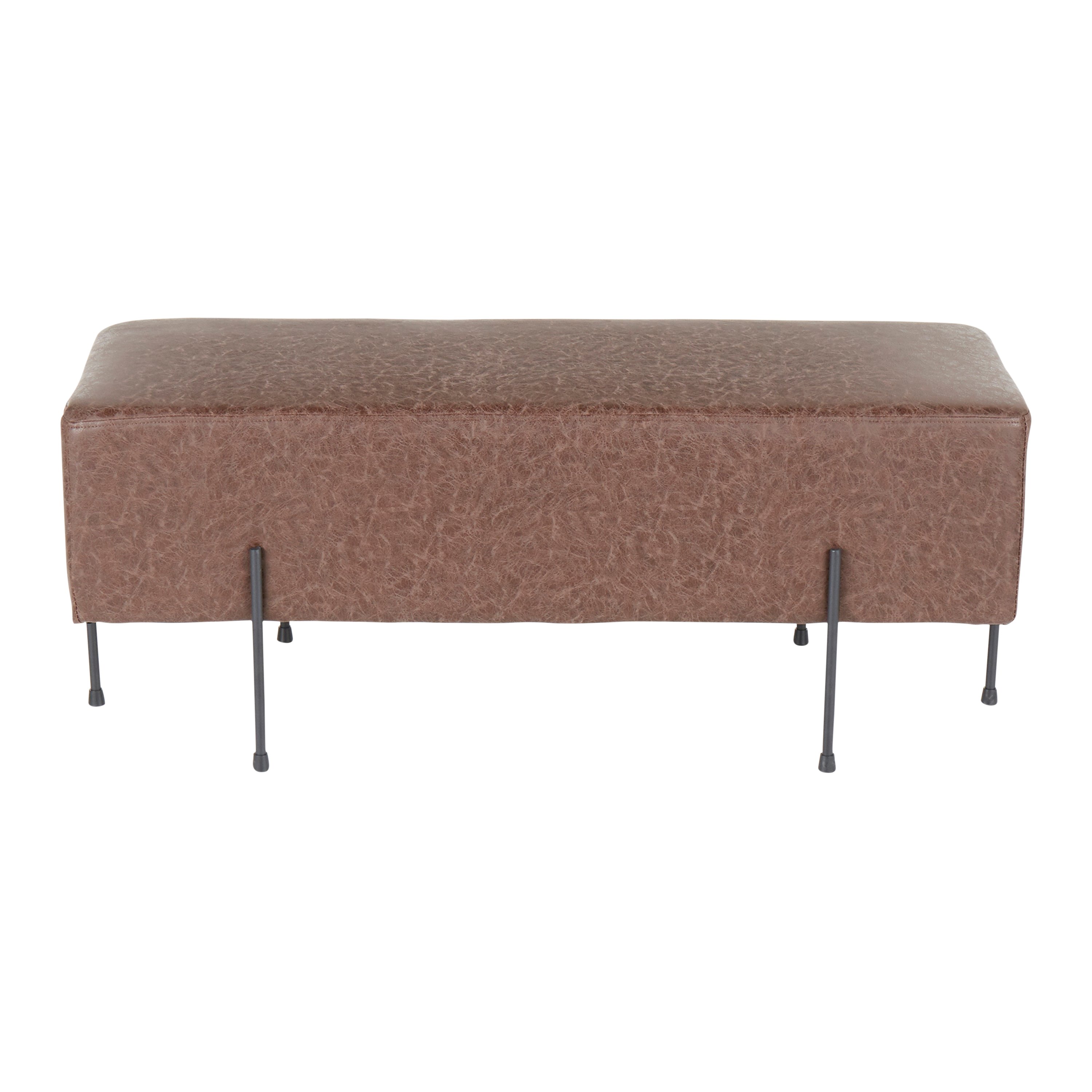 BC-DNLA-BKE2 Contemporary Espresso Faux Leather Bench - Daniella-5