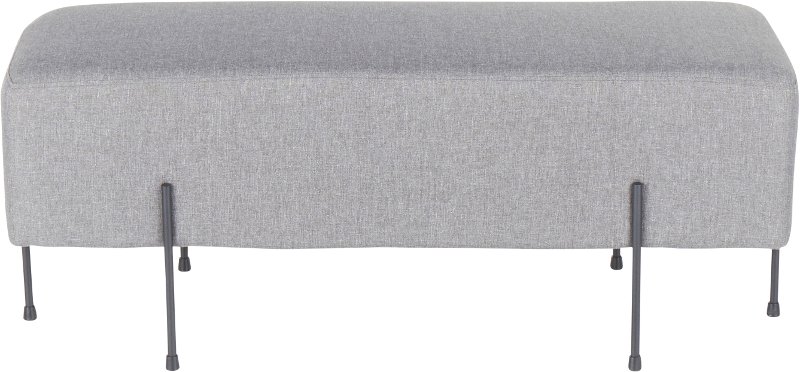 Contemporary Gray Faux Leather Bench, Contemporary Leather Bench