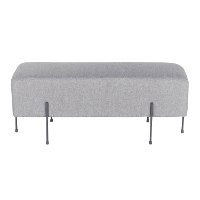 BC-DNLA-BKGY Contemporary Gray Faux Leather Bench - Daniella-6