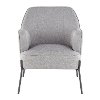 CHR-DANIELLA-BKGY Contemporary Gray Accent Chair with Black Metal - Daniella