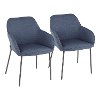 DC-DANIELLA-BKBU2 Contemporary Blue and Black Dining Room Chair (Set of 2) - Daniella