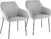 DC-DANIELLA-BKGY2 Contemporary Gray and Black Dining Room Chair (Set of 2) - Daniella