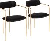 CH-DEMI-AUVBK2 Velvet Black and Gold Dining Room Chair (Set of 2) - Demi