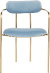 CH-DEMI-AUVBU2 Velvet Light Blue and Gold Dining Room Chair (Set of 2) - Demi