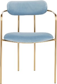CH-DEMI-AUVBU2 Velvet Light Blue and Gold Dining Room Chair (Set of 2) - Demi