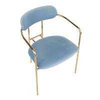 CH-DEMI-AUVBU2 Velvet Light Blue and Gold Dining Room Chair (Set of 2) - Demi-2