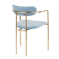 CH-DEMI-AUVBU2 Velvet Light Blue and Gold Dining Room Chair (Set of 2) - Demi-5