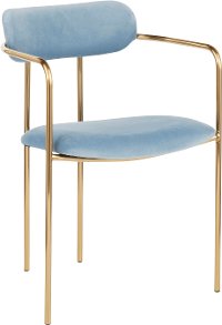 CH-DEMI-AUVBU2 Velvet Light Blue and Gold Dining Room Chair (Set of 2) - Demi-7