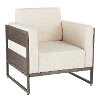 CHR-DRIFT-ANCR Industrial Cream Lounge Chair with Wood and Metal Accents - Drift