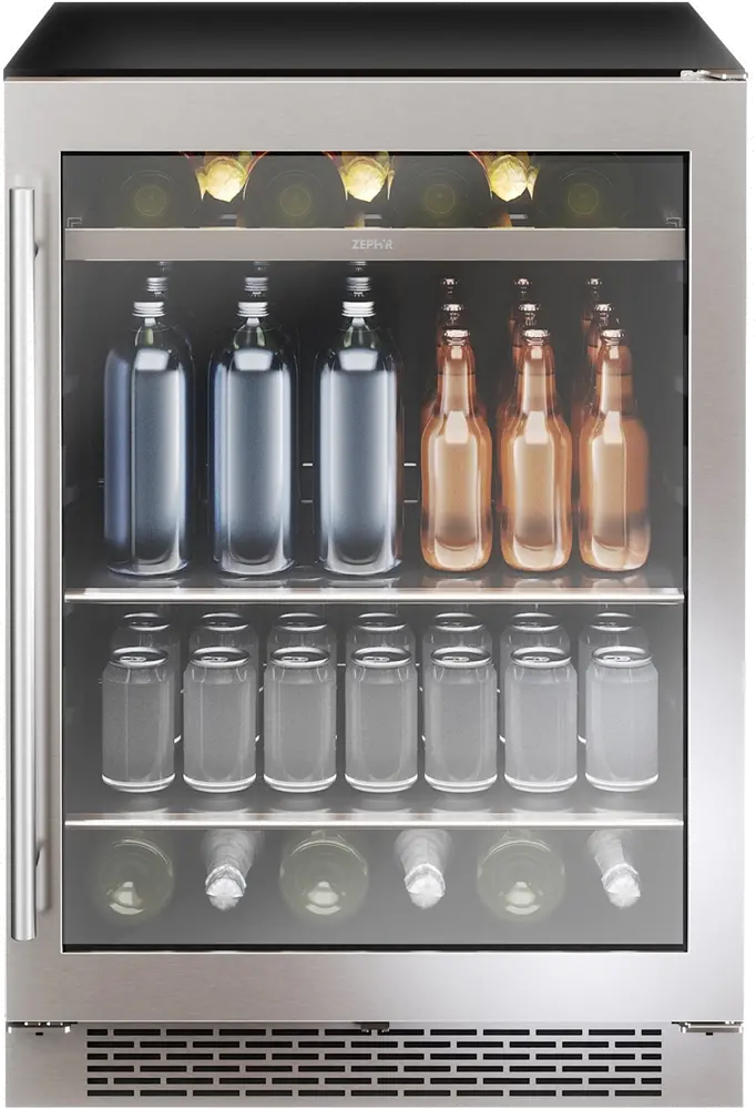 PRB24C01BG Zephyr Single Zone Beverage Cooler - Stainless Steel-1