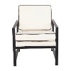 CHR-FRANK-BKCR Contemporary Cream Arm Chair with Black Metal Frame - Franklin
