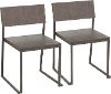CH-INDYFUJI-ANE2 Industrial Antique Metal and Brown Dining Room Chair (Set of 2) - Fuji
