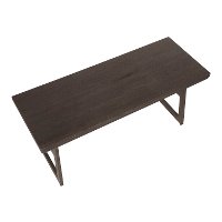 BC-GEO-ANE Antique Metal and Espresso Wood-Pressed Grain Bamboo Bench - Geo-3