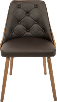 CH-JY-GNN-WL-BN Mid Century Black and Brown Faux Leather Dining Room Chair - Gianna