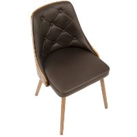 CH-JY-GNN-WL-BN Mid Century Black and Brown Faux Leather Dining Room Chair - Gianna-2