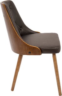 CH-JY-GNN-WL-BN Mid Century Black and Brown Faux Leather Dining Room Chair - Gianna-5