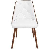 CH-JY-GNN-WL-W Mid Century White and Brown Faux Leather Dining Room Chair - Gianna-2
