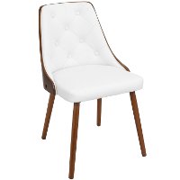 CH-JY-GNN-WL-W Mid Century White and Brown Faux Leather Dining Room Chair - Gianna-3