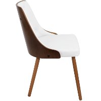 CH-JY-GNN-WL-W Mid Century White and Brown Faux Leather Dining Room Chair - Gianna-4