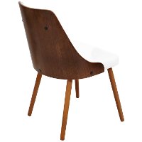 CH-JY-GNN-WL-W Mid Century White and Brown Faux Leather Dining Room Chair - Gianna-5