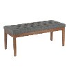 BC-JACKSON-WLCHAR Contemporary Walnut Bench with Charcoal Upholstered Top - Jackson