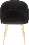 CH-LINDSY-AUVBK Contemporary Black and Gold Dining Room Chair - Lindsey