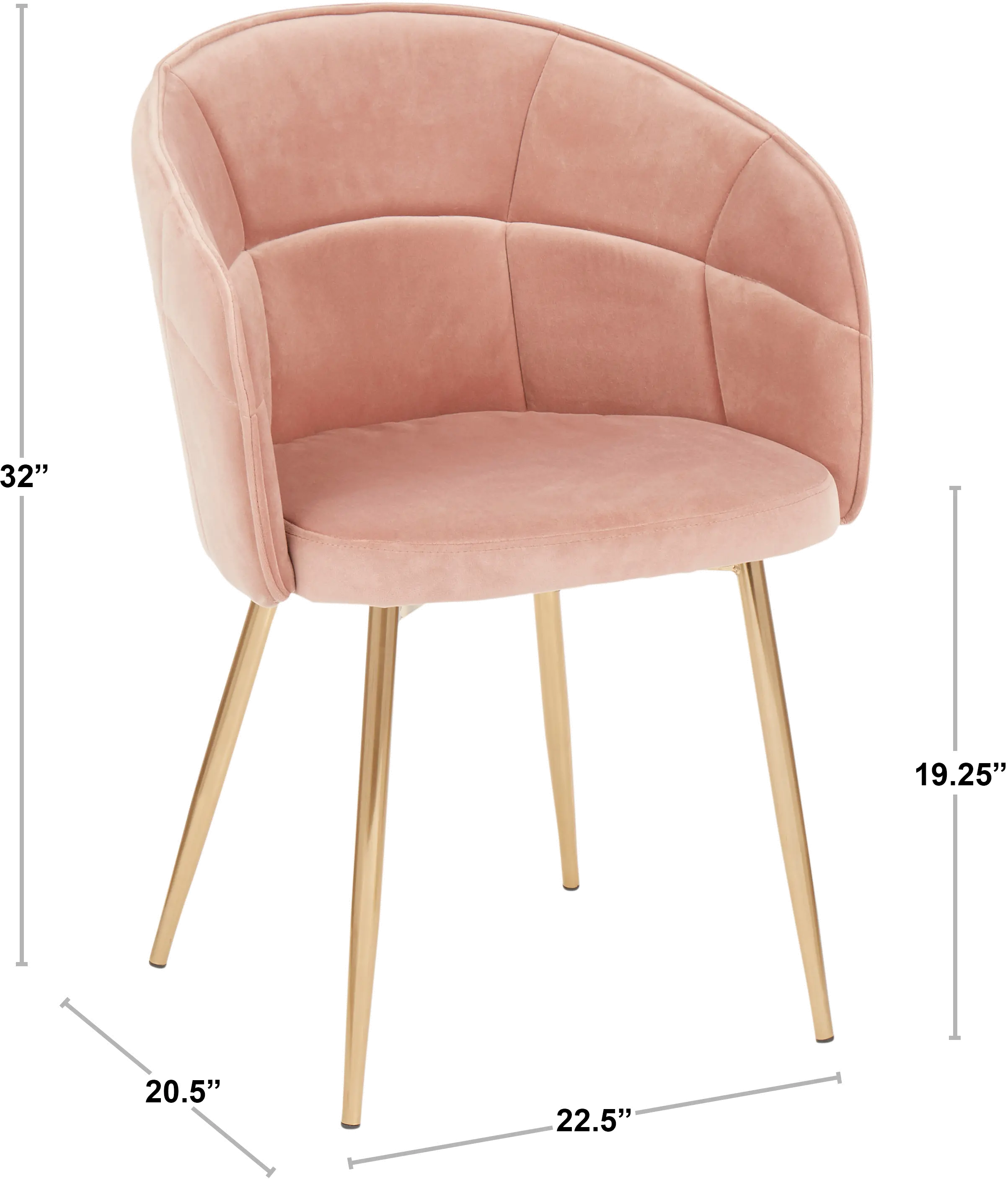 CH-LINDSY-AUVPK Contemporary Pink and Gold Dining Room Chair - Lindsey-8