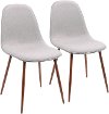 CH-PEB-WL-GY2 Mid Century Light Gray Dining Room Chair (Set of 2) - Pebble