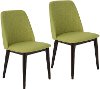 CHR-TNT-GN-BN2 Green Upholstered Dining Room Chairs (Set of 2) - Tintori