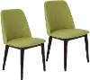 CHR-TNT-GN-BN2 Green Upholstered Dining Room Chairs (Set of 2) - Tintori