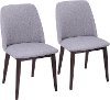 CHR-TNT-WL-LGY2 Gray Upholstered Dining Room Chairs (Set of 2) - Tintori