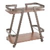 BTC-SVEN-ANWL Industrial Antique Metal and Walnut Wood Bar Cart - Seven