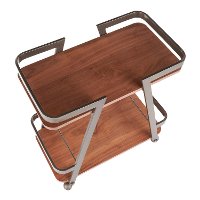 BTC-SVEN-ANWL Industrial Antique Metal and Walnut Wood Bar Cart - Seven-6