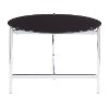 CT-CHLOE-BK Contemporary Chrome and Black Coffee Table - Chloe