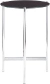 TB-CHLOE-BK Contemporary Chrome and Black Side Table - Chloe