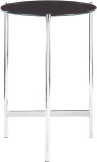 TB-CHLOE-BK Contemporary Chrome and Black Side Table - Chloe
