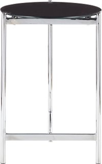 TB-CHLOE-BK Contemporary Chrome and Black Side Table - Chloe-2