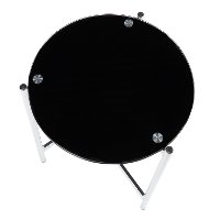 TB-CHLOE-BK Contemporary Chrome and Black Side Table - Chloe-3