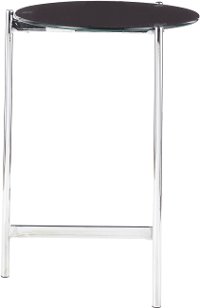 TB-CHLOE-BK Contemporary Chrome and Black Side Table - Chloe-6
