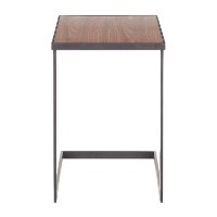TB-ZENN-BKWL Industrial Black Metal End Table with Walnut Top - Zenn-4