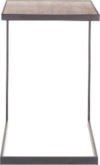 TB-ZENN-BKWL Industrial Black Metal End Table with Walnut Top - Zenn-5